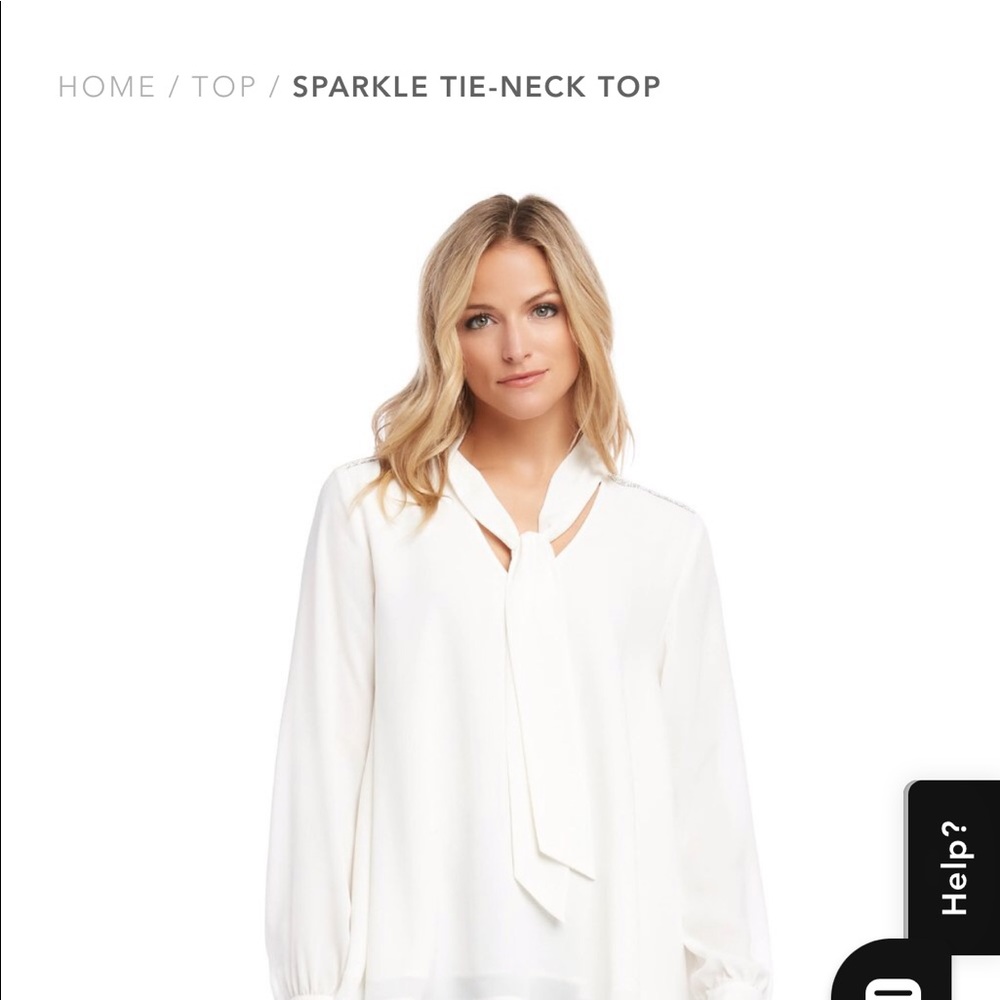 Karen Kane Sparkle Tie-Neck Top